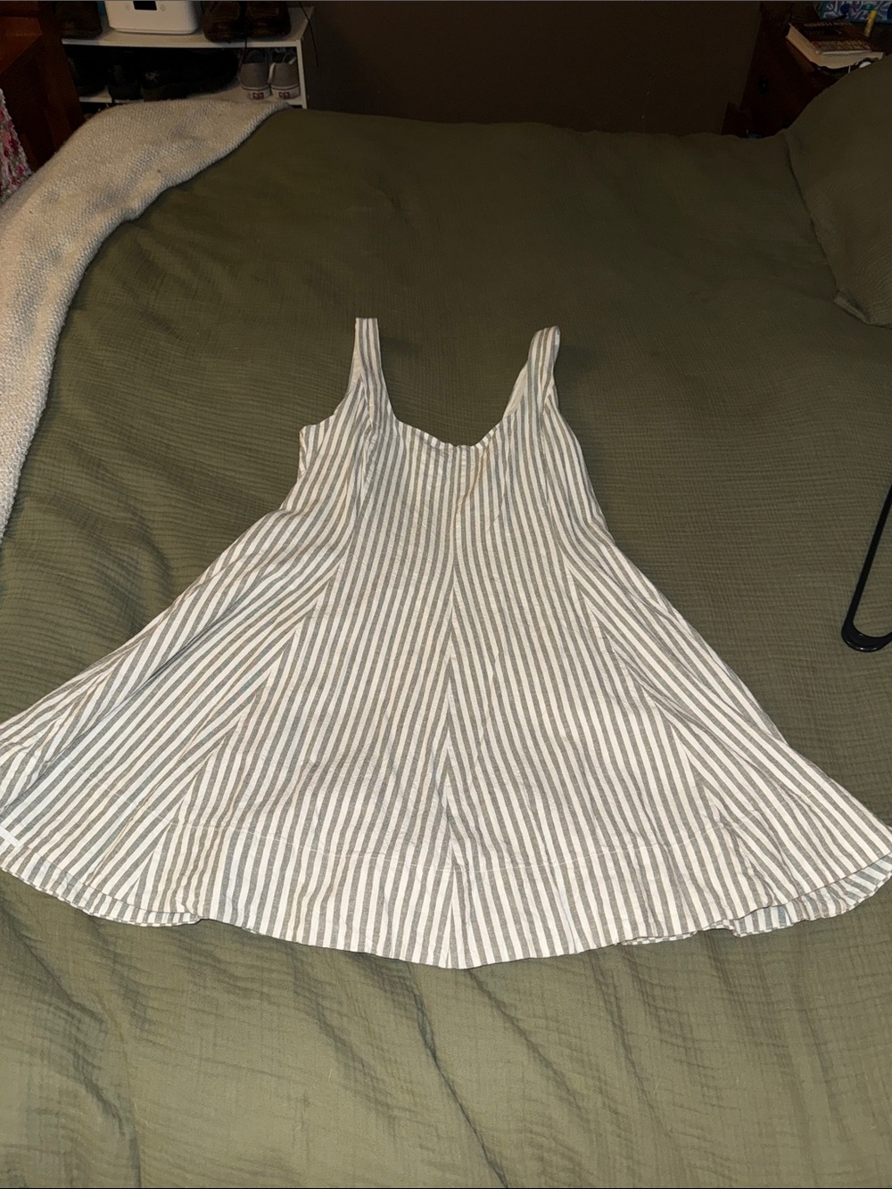 GAP cream and green stripes